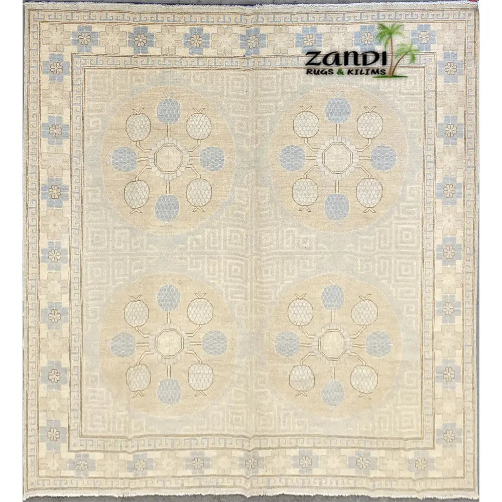 One Of The Kind Afghani Khotan Rug 8'3" x 8'3" zandirugs